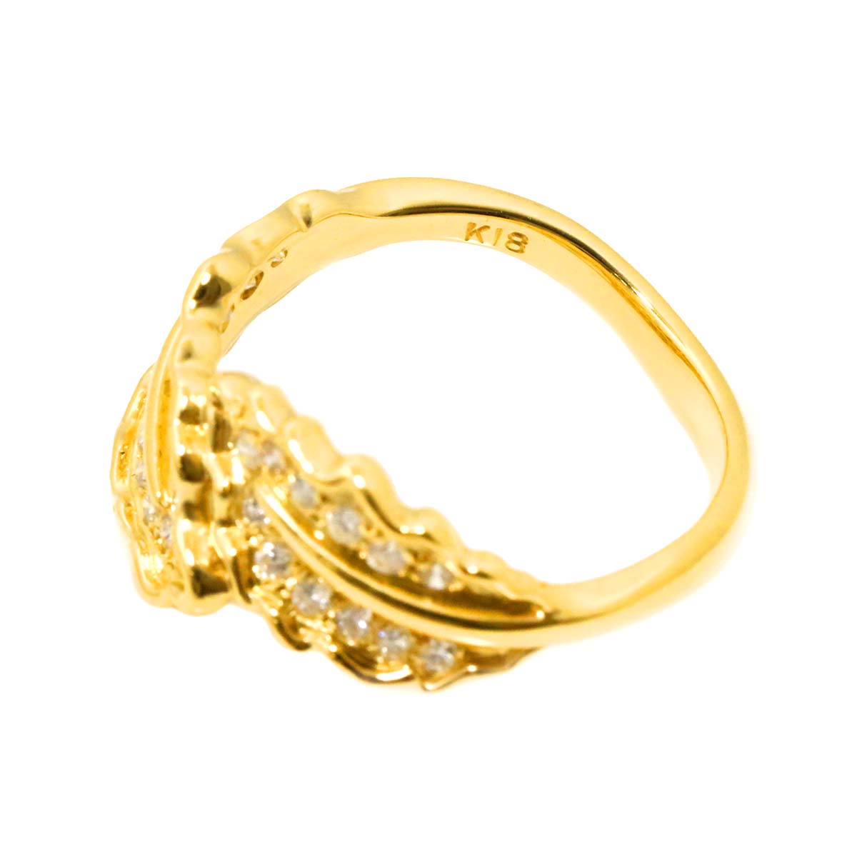 Diamond 0.30ct Ring 18K YG Yellow Gold 750 5.75-6(US)
