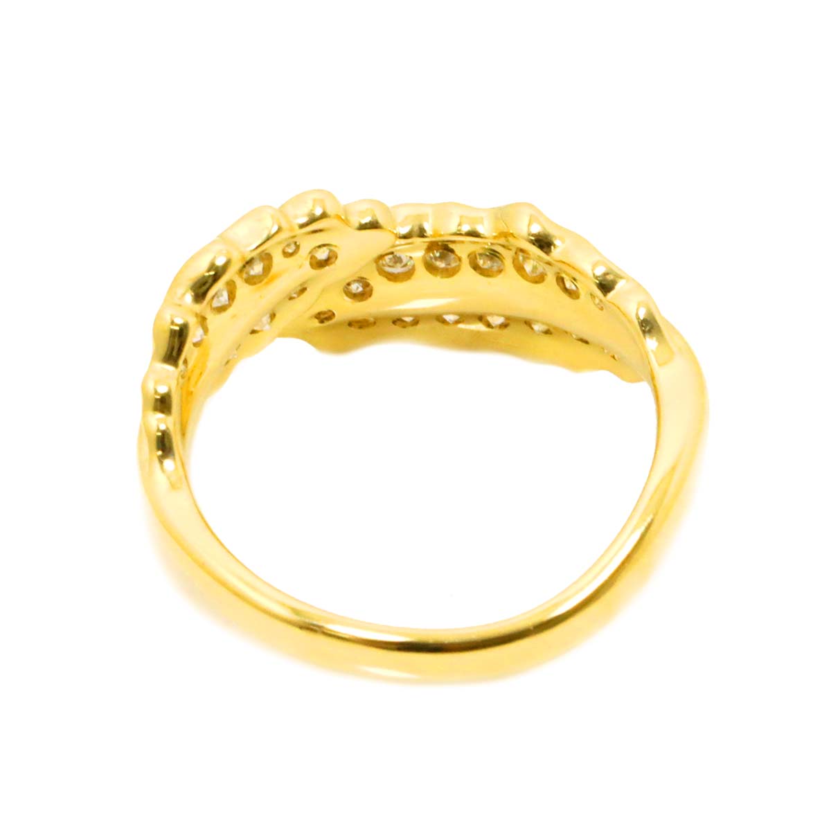 Diamond 0.30ct Ring 18K YG Yellow Gold 750 5.75-6(US)