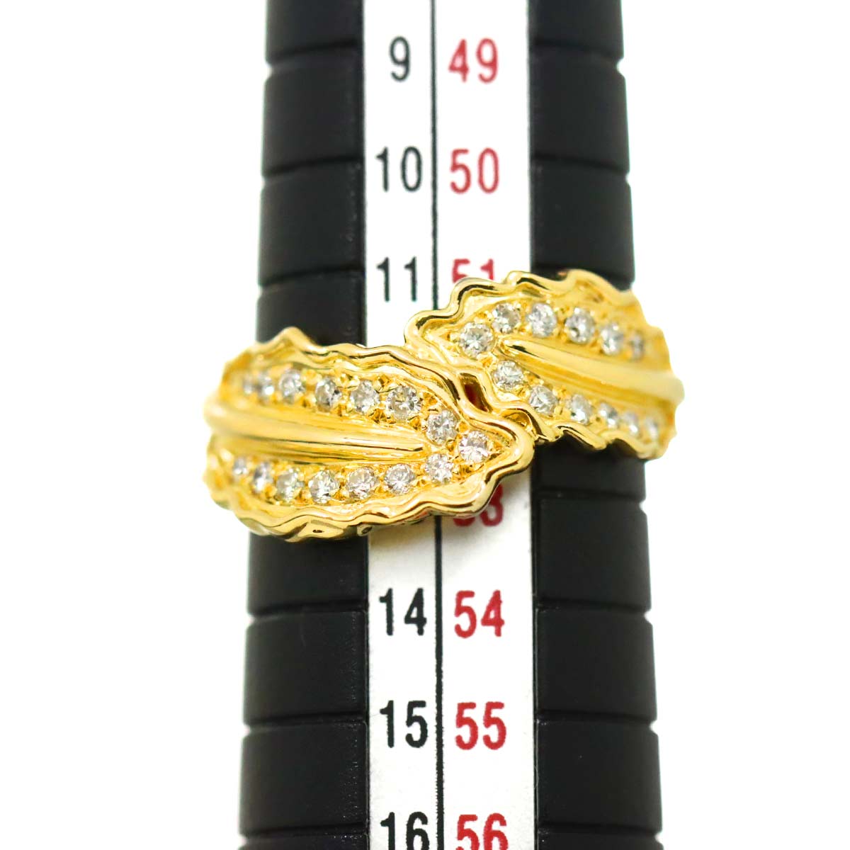 Diamond 0.30ct Ring 18K YG Yellow Gold 750 5.75-6(US)