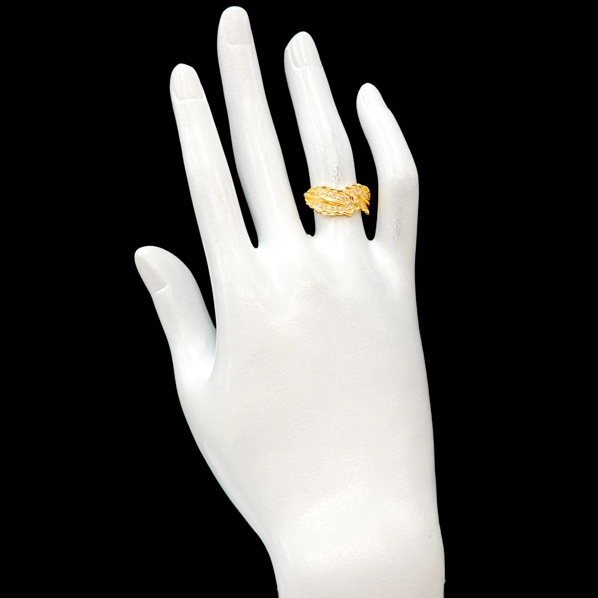 Diamond 0.30ct Ring 18K YG Yellow Gold 750 5.75-6(US)