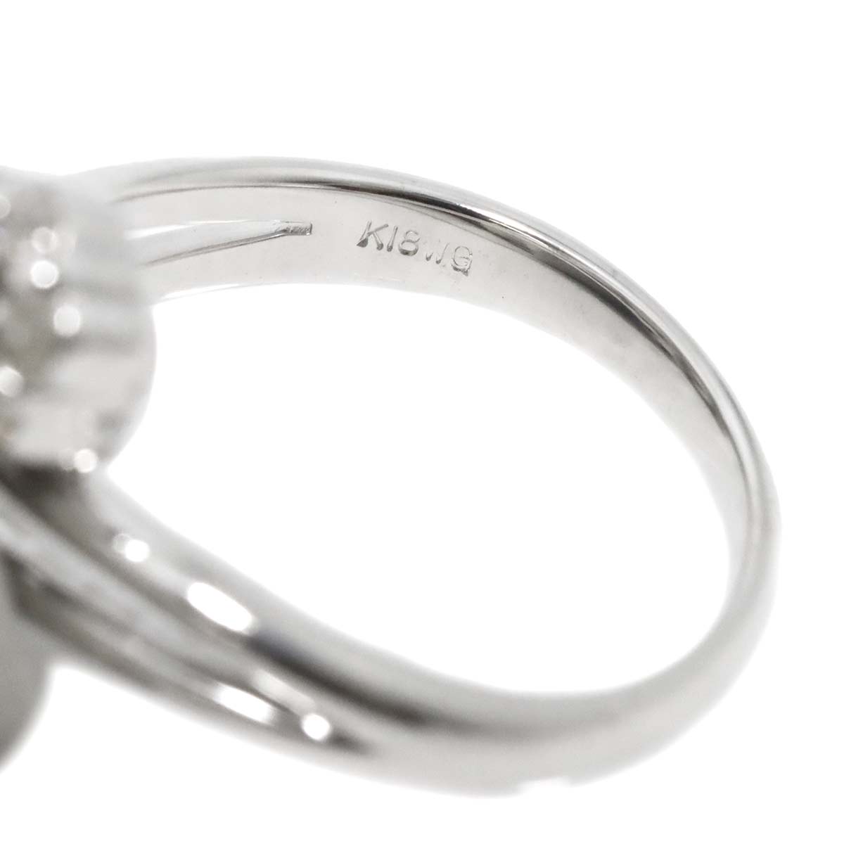 Diamond 1.00ct Ring 18K K18 WG White Gold size5.75-6(US)