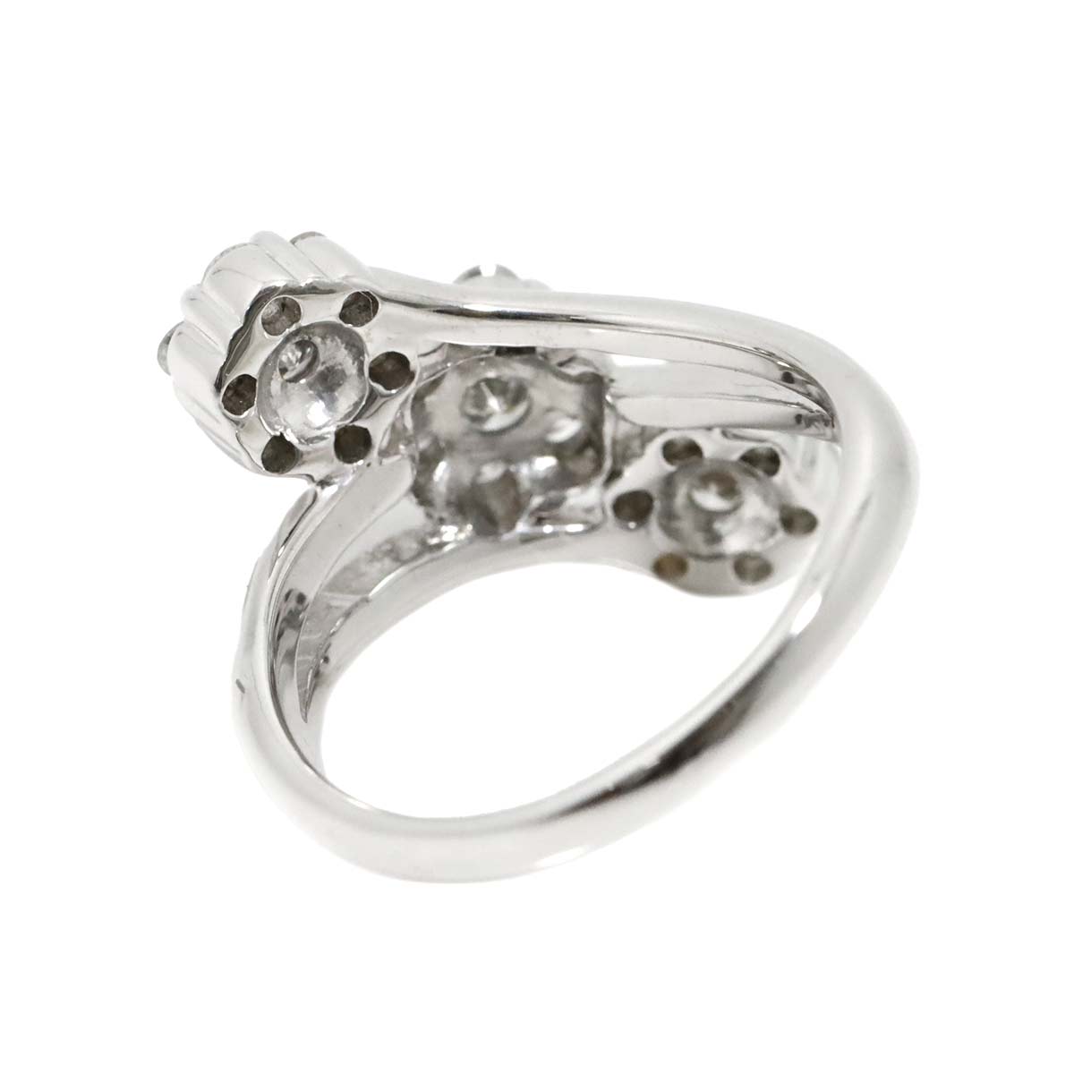 Diamond 1.00ct Ring 18K K18 WG White Gold size5.75-6(US)