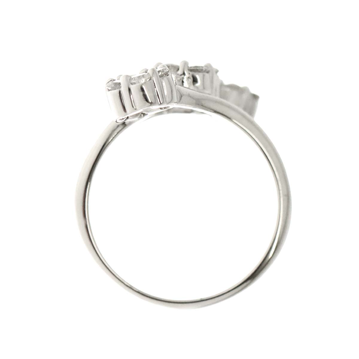 Diamond 1.00ct Ring 18K K18 WG White Gold size5.75-6(US)