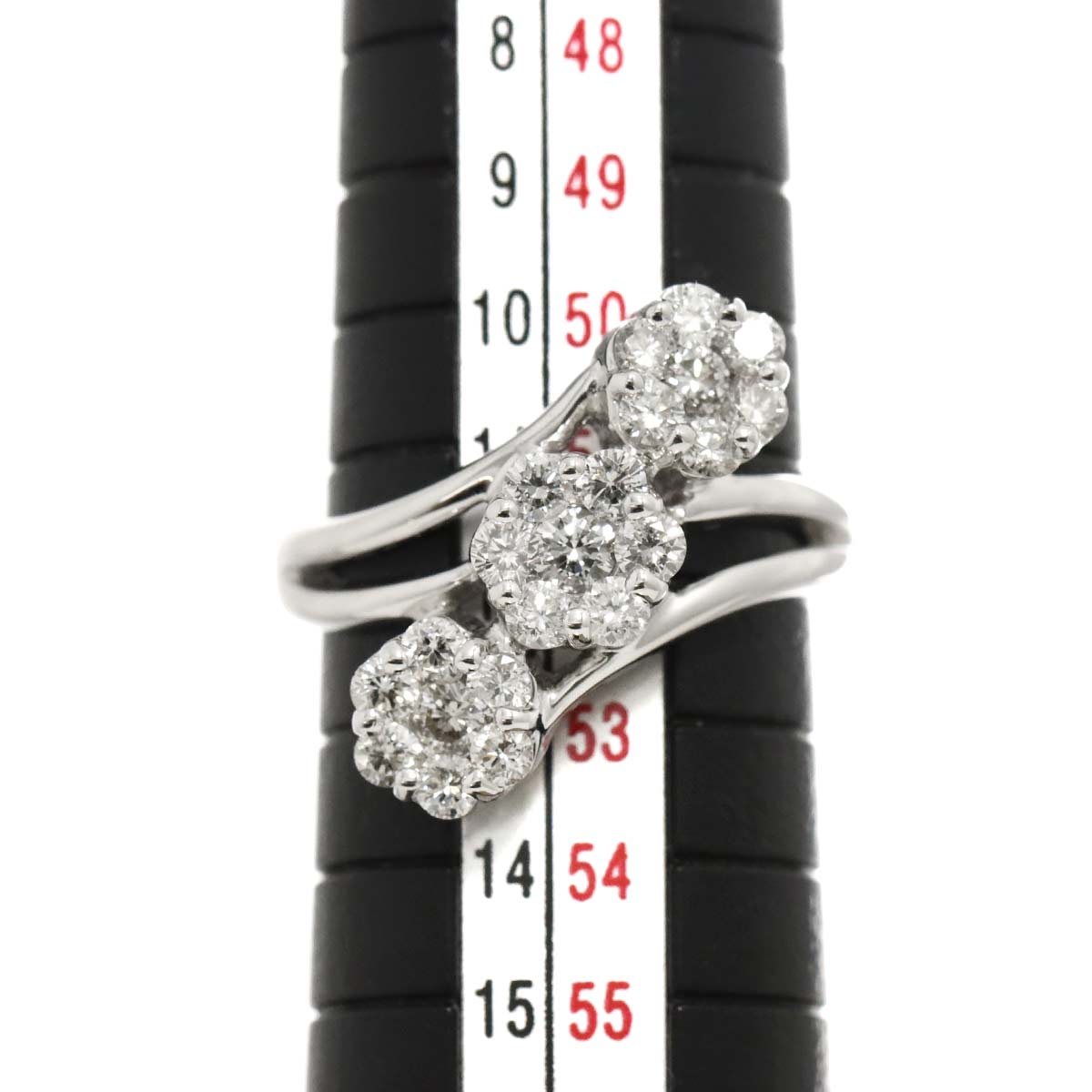 Diamond 1.00ct Ring 18K K18 WG White Gold size5.75-6(US)