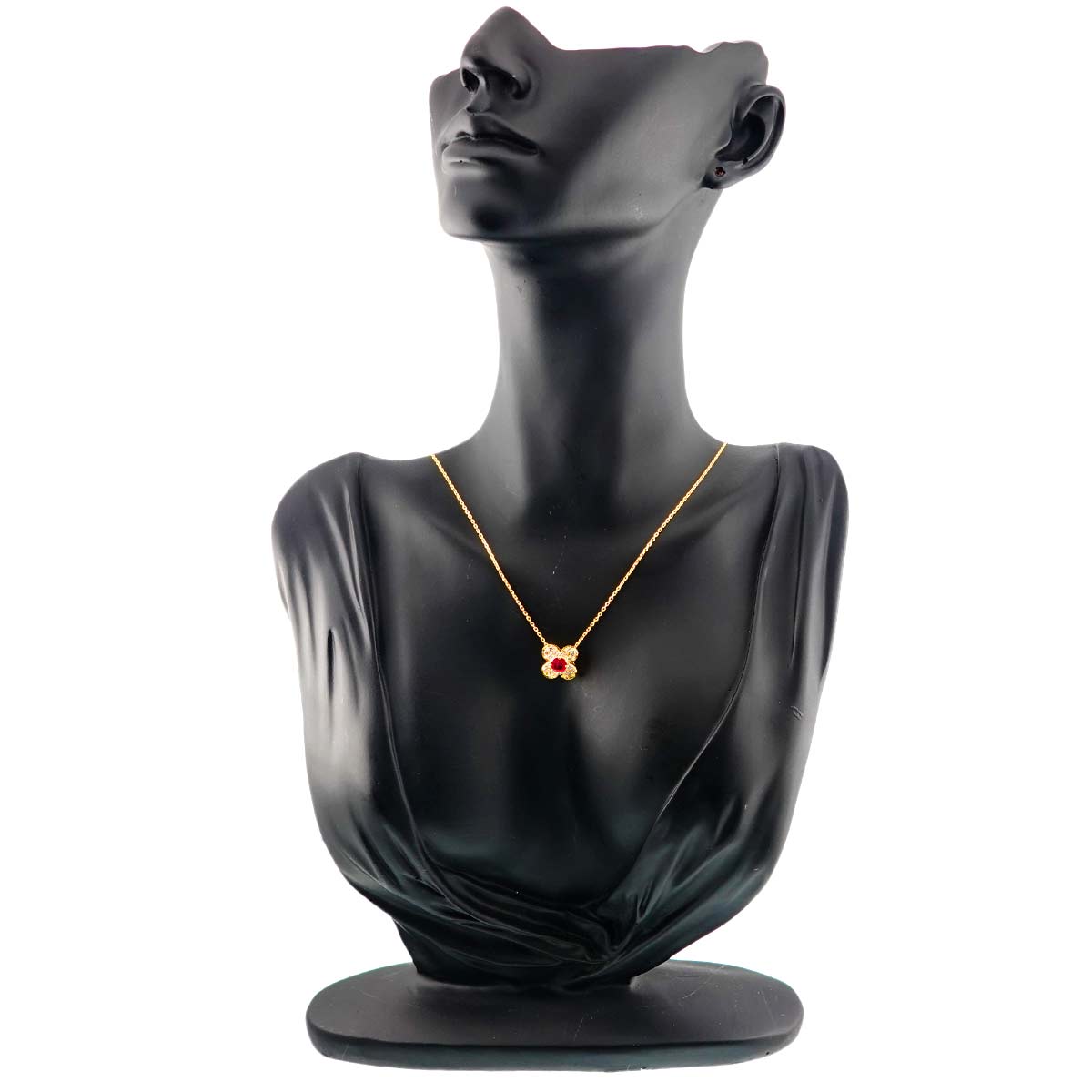 Ruby Diamond 0.37ct Necklace 18K 18K Yellow Gold 750