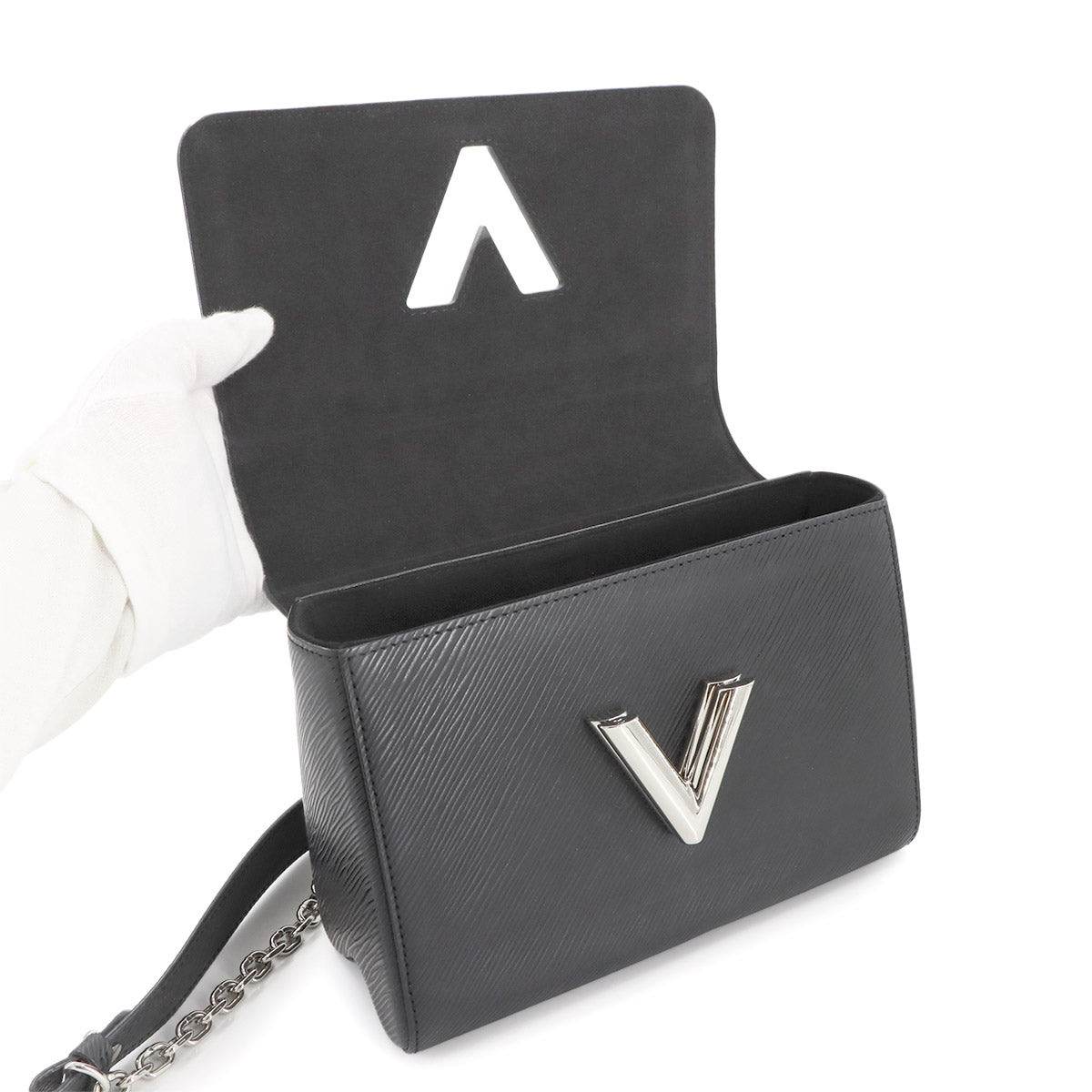 Epi Twist MM Chain Shoulder Bag Leather Noir M50282 Purse 90280537