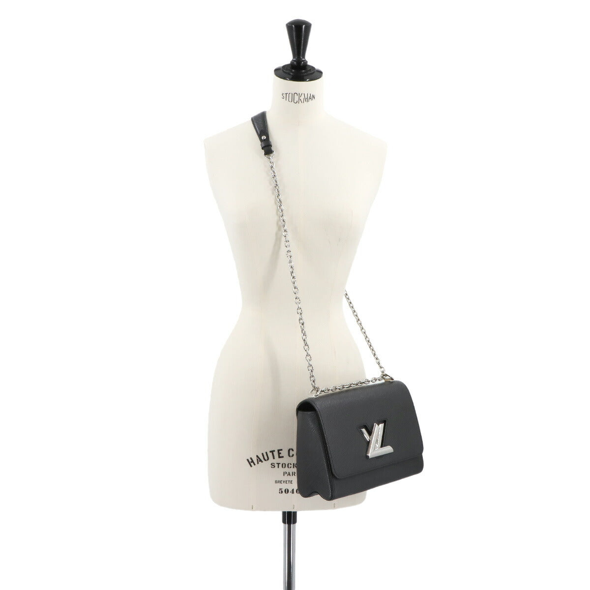 Epi Twist MM Chain Shoulder Bag Leather Noir M50282 Purse 90280537