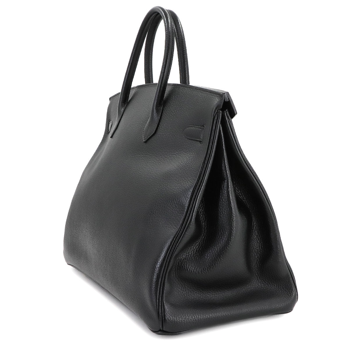 HERMES Birkin 40 Hand Bag Ardennes Leather Black Vintage Purse
