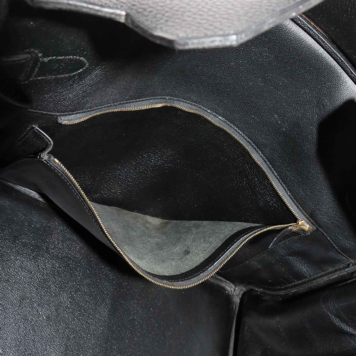 HERMES Birkin 40 Hand Bag Ardennes Leather Black Vintage Purse