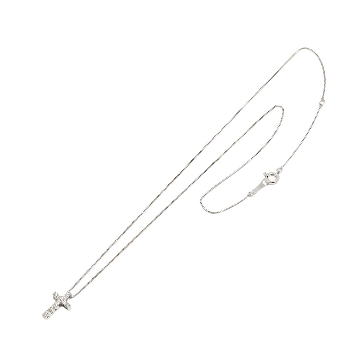 Diamond 0.12ct Necklace 18K WG White Gold 750