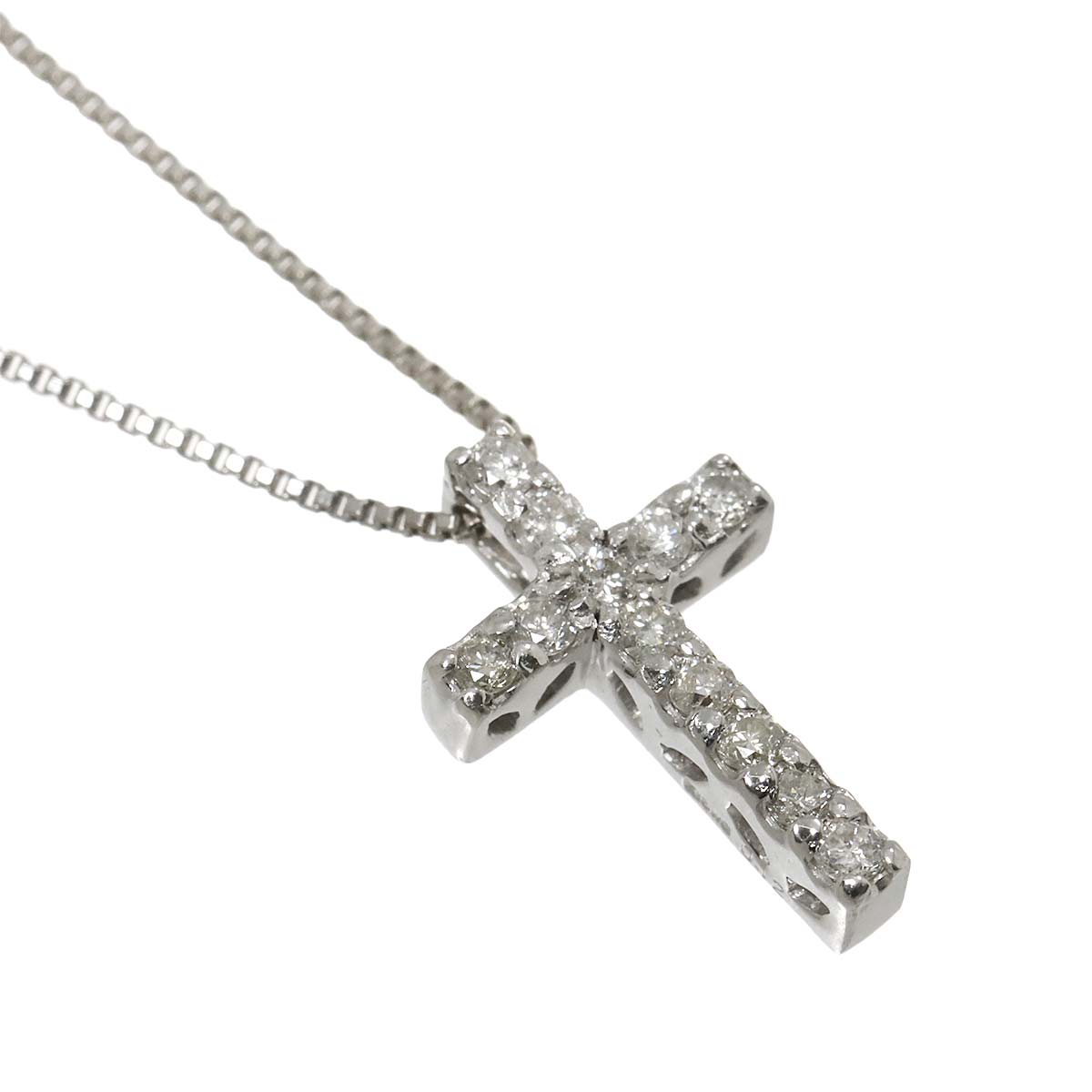 Diamond 0.12ct Necklace 18K WG White Gold 750