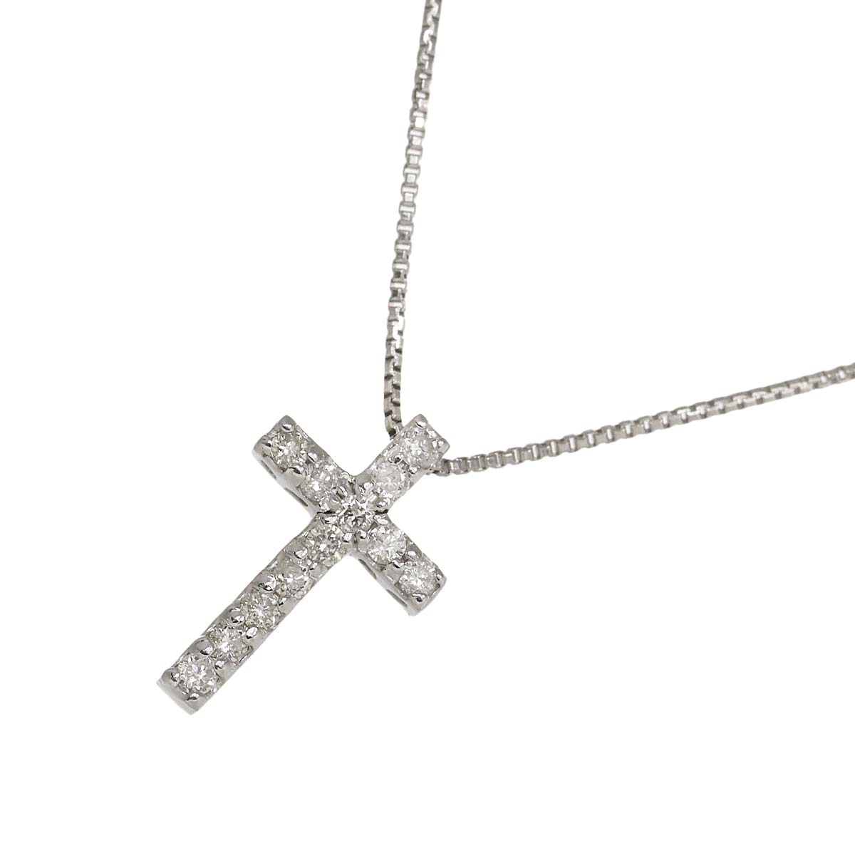 Diamond 0.12ct Necklace 18K WG White Gold 750