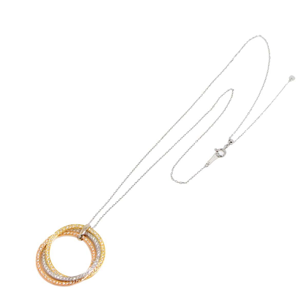 Diamond 1.00ct Necklace 18K WG YG PG White Yellow Pink Gold 750