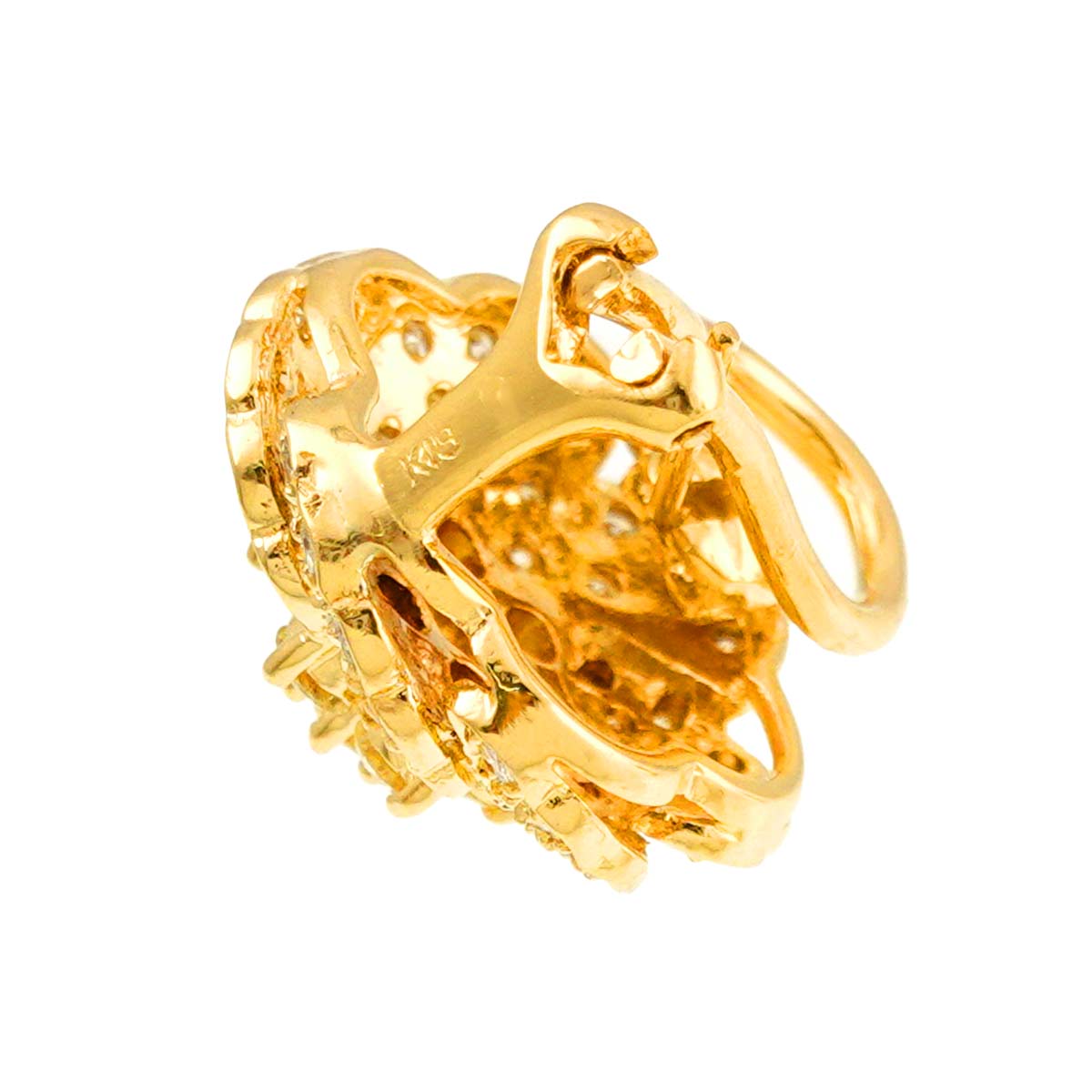 Diamond 1.78ct Earrings Pierced Clip on 18K K18 YG 750