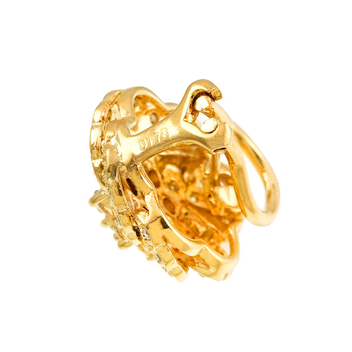 Diamond 1.78ct Earrings Pierced Clip on 18K K18 YG 750