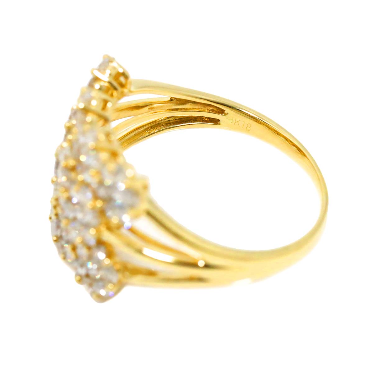 Diamond 2.07ct Ring 18K YG Yellow Gold 750 9.5(US)