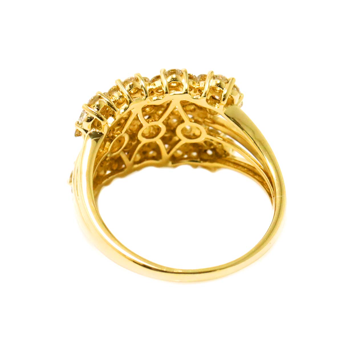 Diamond 2.07ct Ring 18K YG Yellow Gold 750 9.5(US)