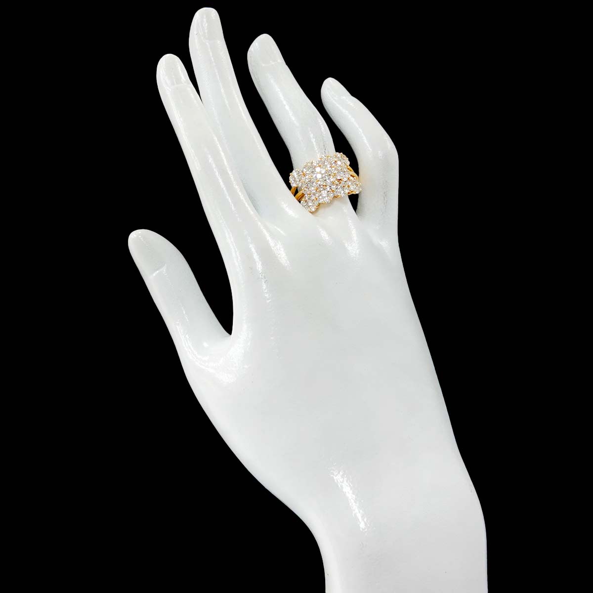 Diamond 2.07ct Ring 18K YG Yellow Gold 750 9.5(US)