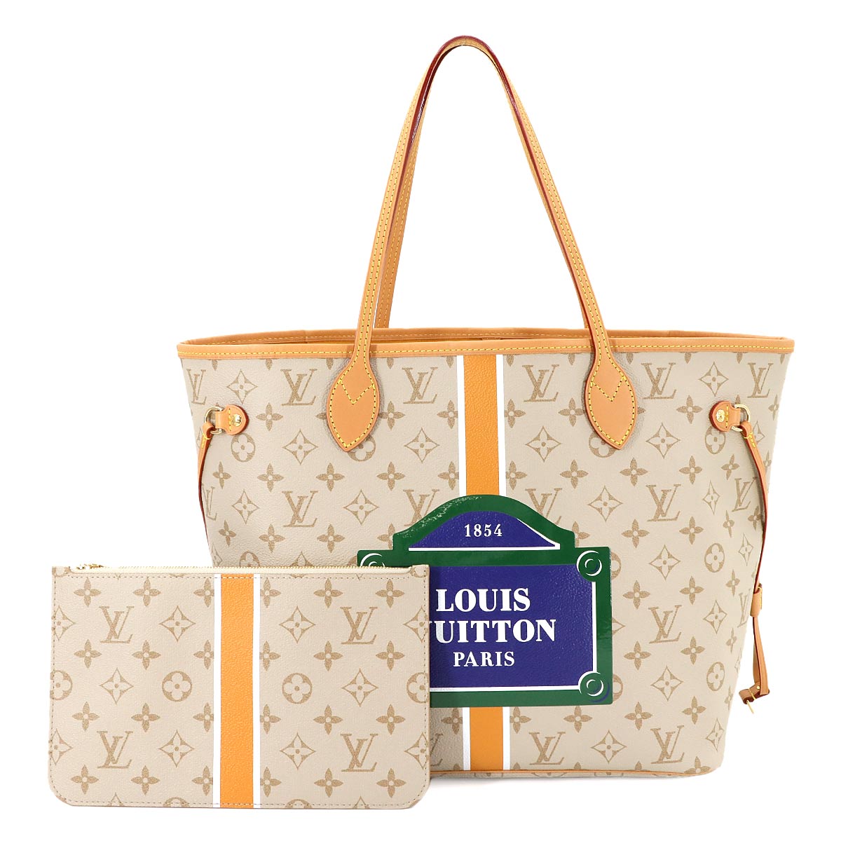 Monopanum Neverfull MM Tote Bag Beige M23501 Purse 90280657