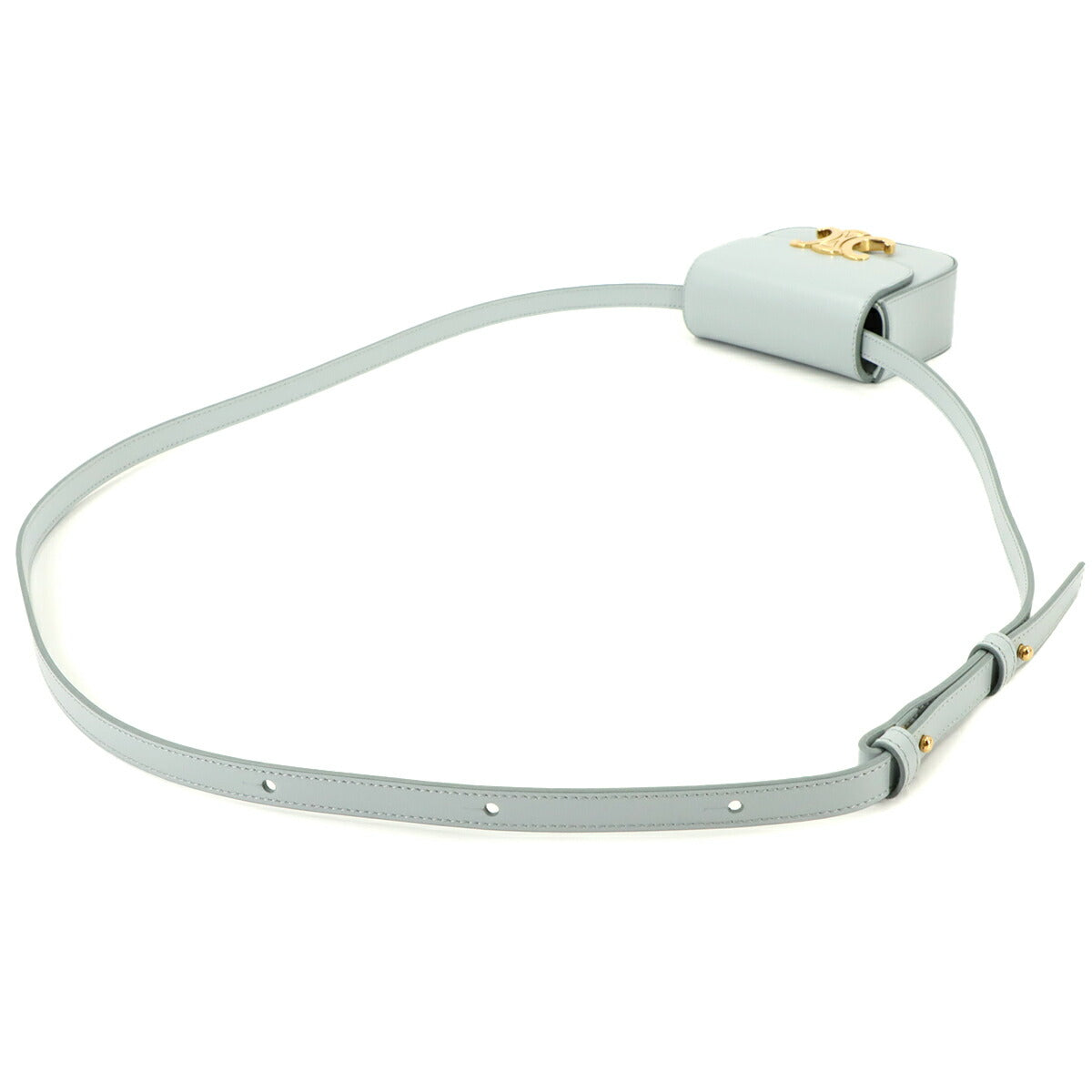 Triomphe Claude Mini Shoulder Bag Leather Ice Blue 10I513DPV