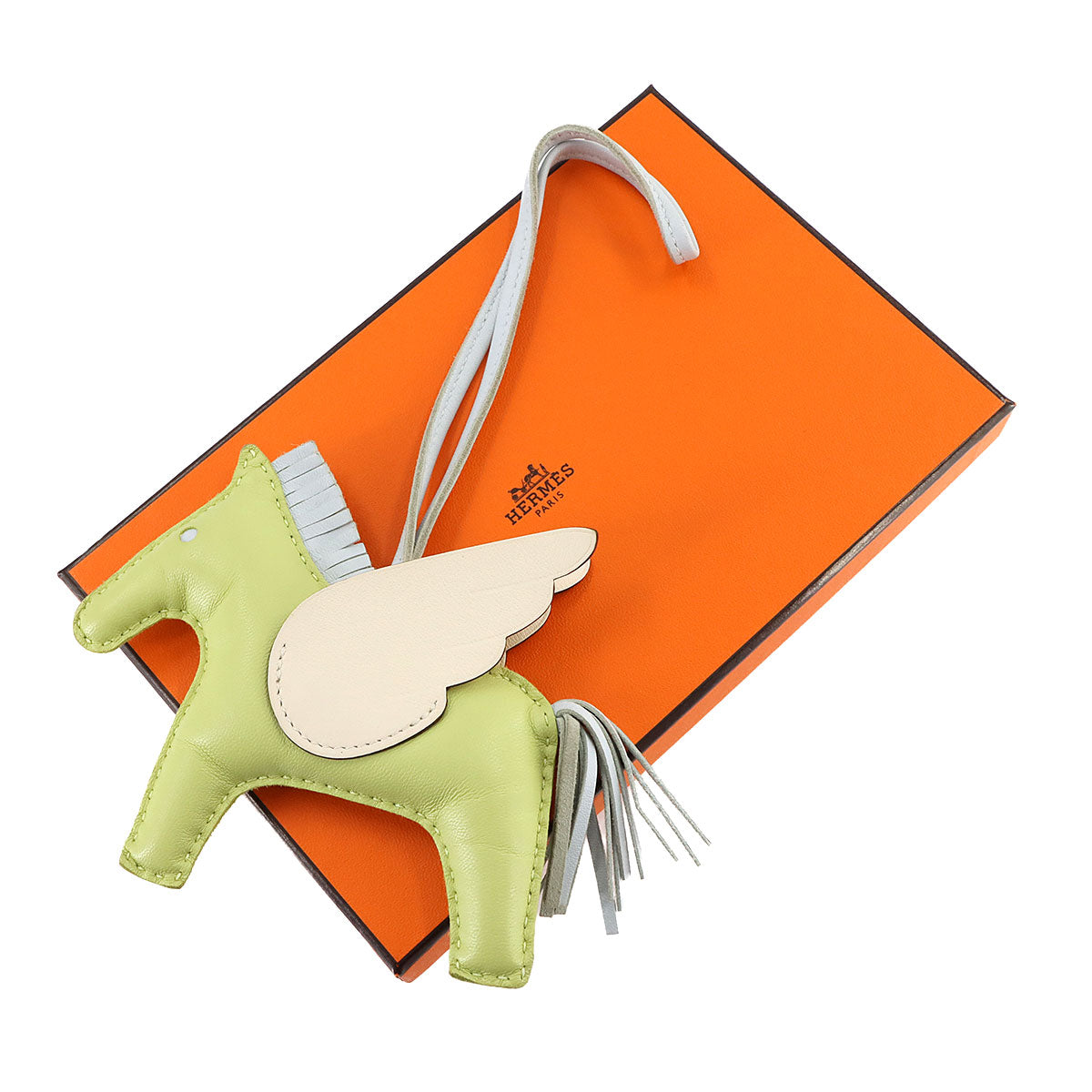 Rodeo Pegasu MM Bag Charm Agneau Milo Veau Swift Jaune Bourgeon