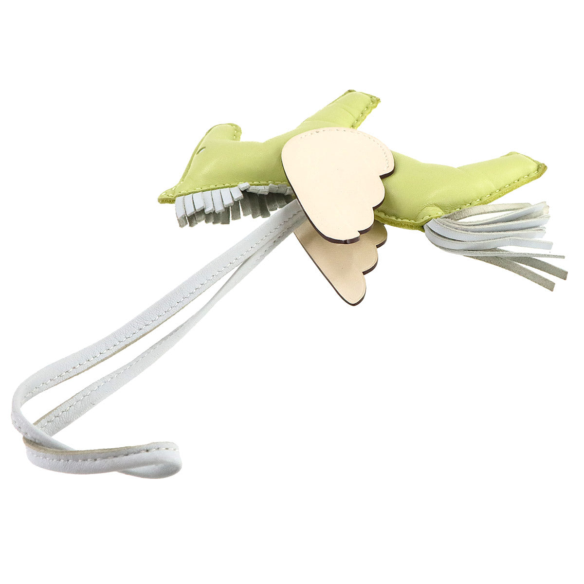 Rodeo Pegasu MM Bag Charm Agneau Milo Veau Swift Jaune Bourgeon