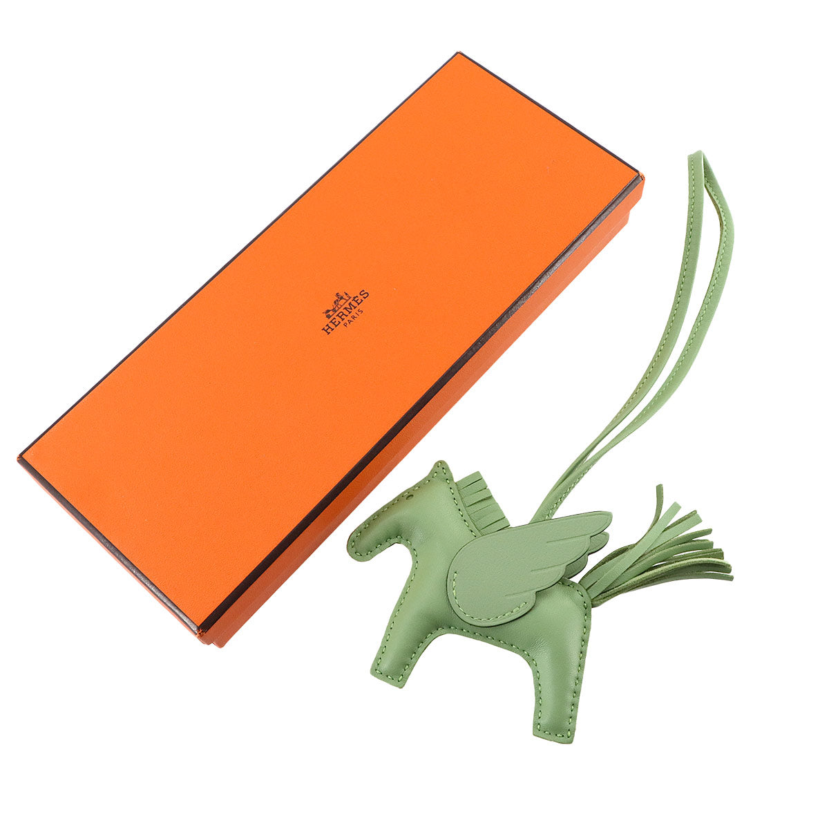 Rodeo Pegasu PM Bag Charm Agneau Milo Veau Swift Vert Criquet