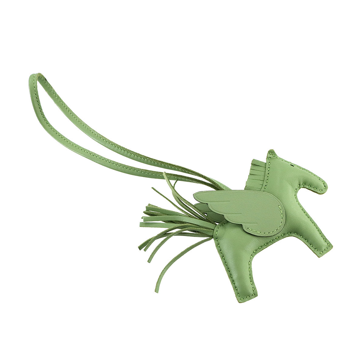 Rodeo Pegasu PM Bag Charm Agneau Milo Veau Swift Vert Criquet