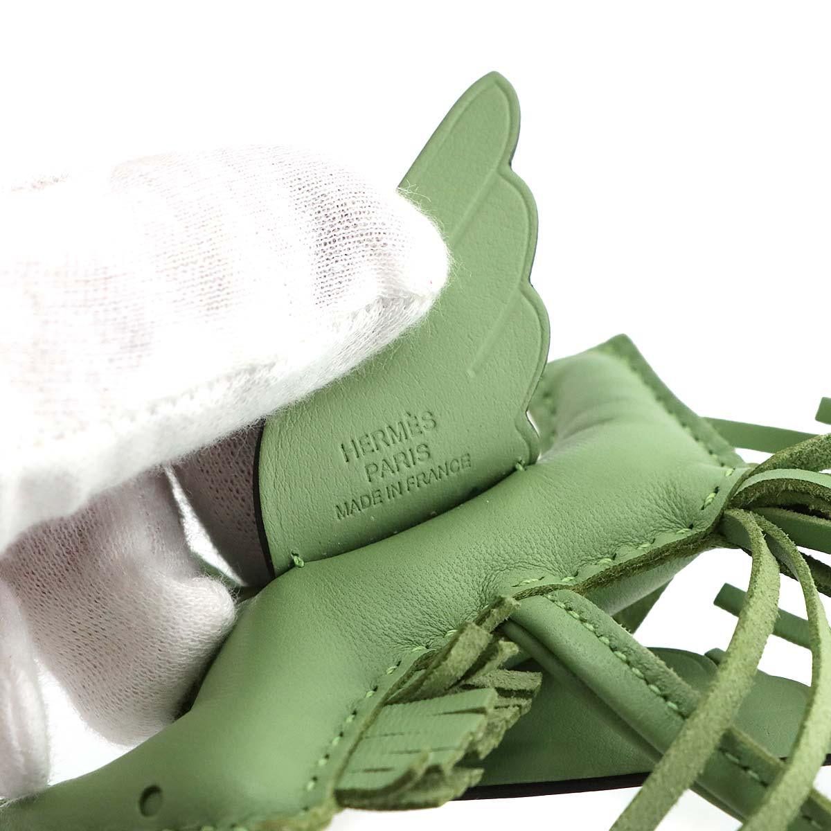 Rodeo Pegasu PM Bag Charm Agneau Milo Veau Swift Vert Criquet