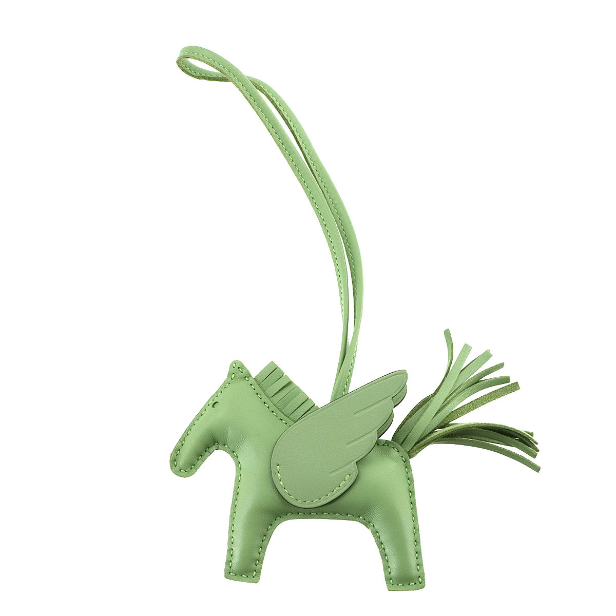 Rodeo Pegasu PM Bag Charm Agneau Milo Veau Swift Vert Criquet