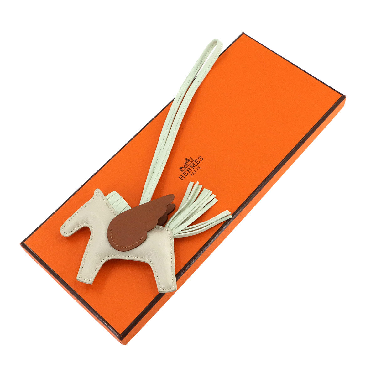 Rodeo Pegasu PM Bag Charm Agneau Milo Swift Craie Vert Fizz