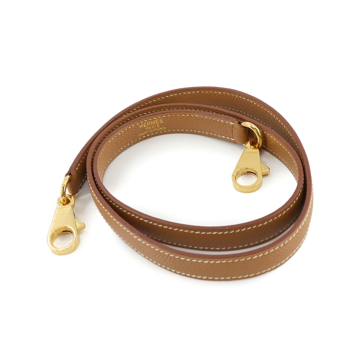 Shoulder Strap Couchevel Epsom Leather Gold Brown Accessory