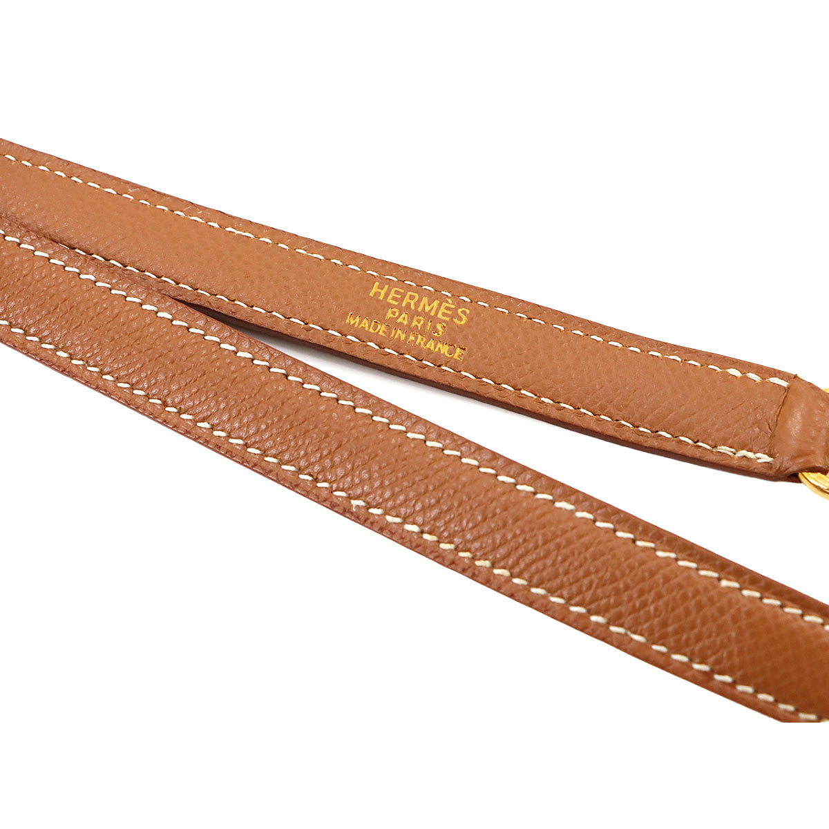 Shoulder Strap Couchevel Epsom Leather Gold Brown Accessory