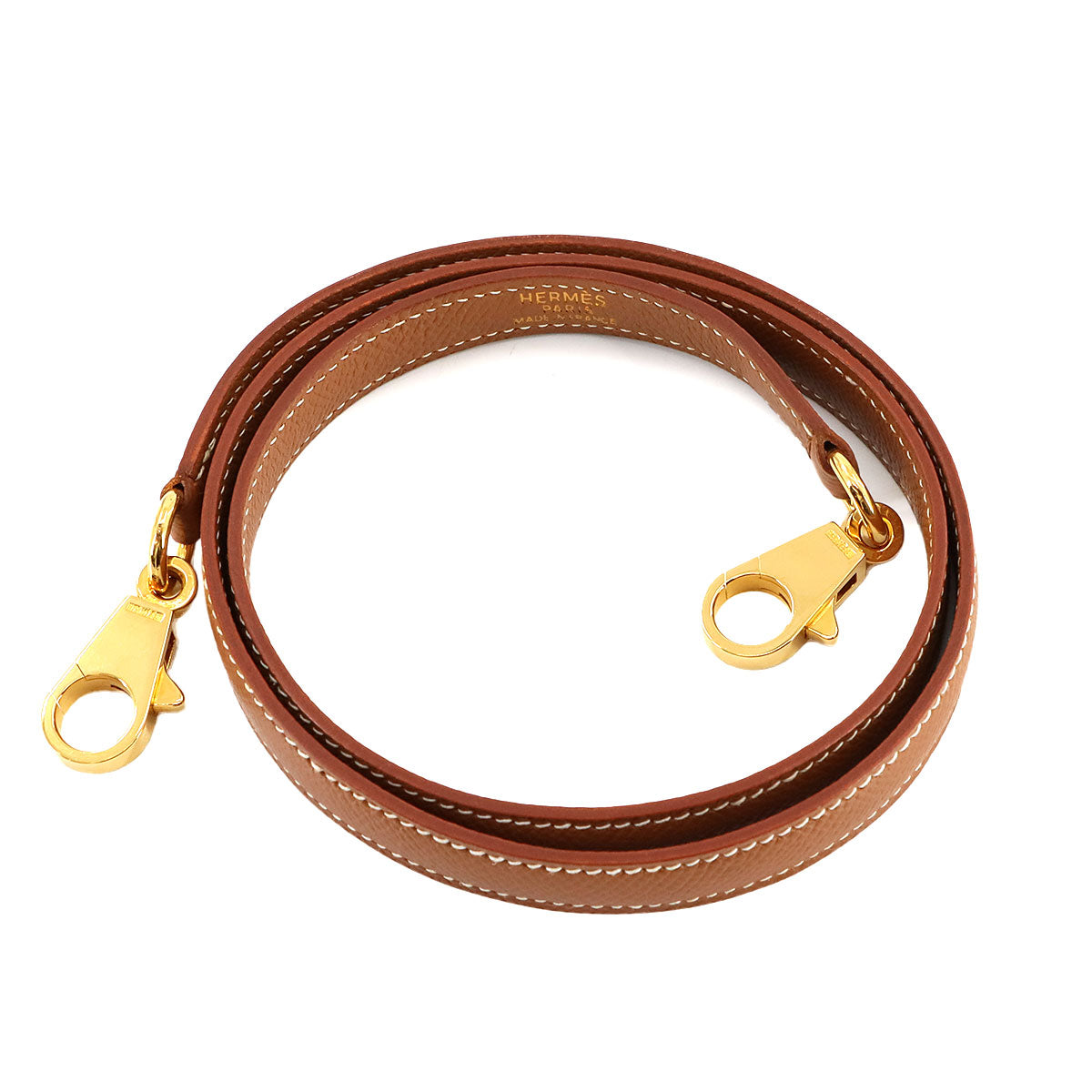 Shoulder Strap Couchevel Epsom Leather Gold Brown Accessory