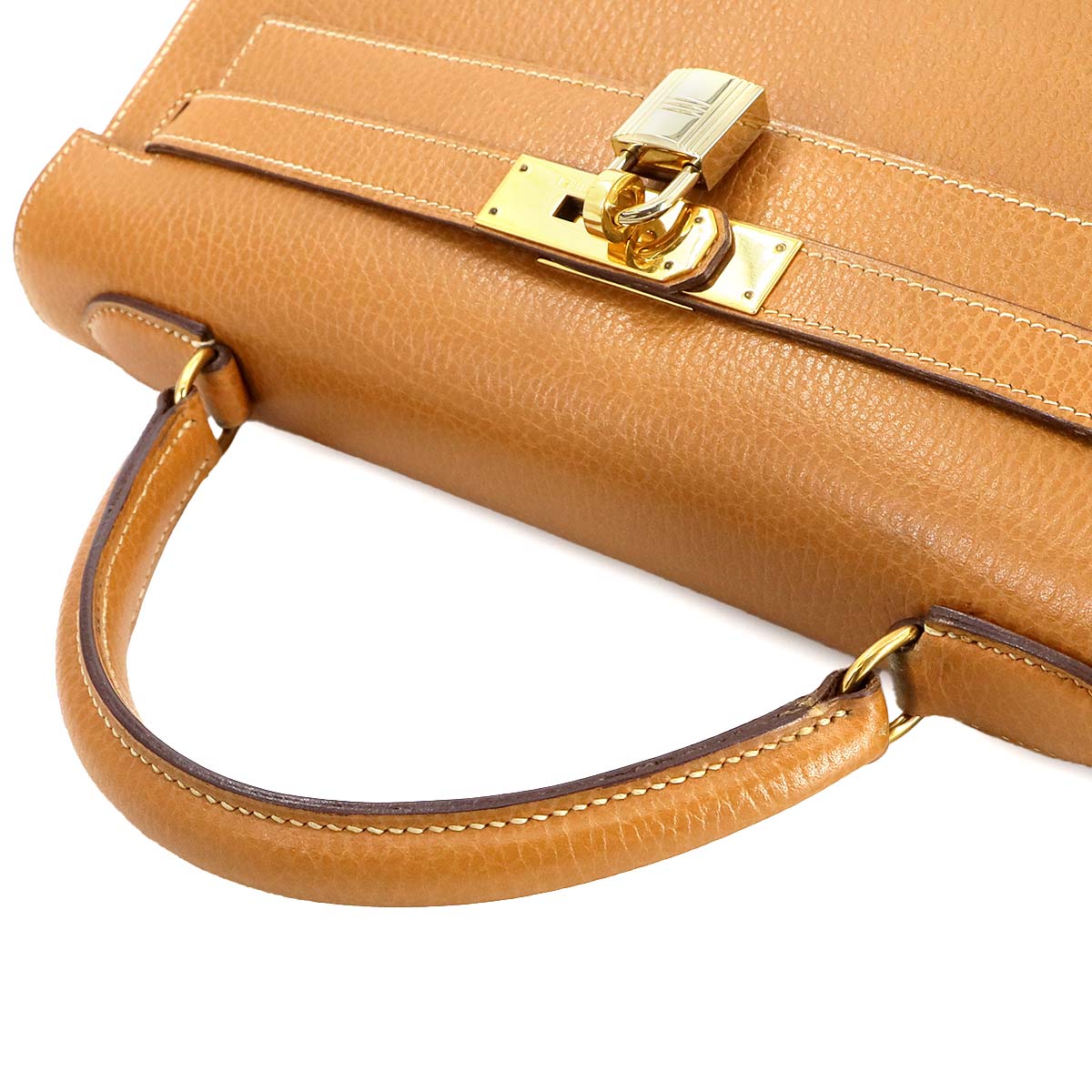 Kelly 32 2way Hand Shoulder Bag Ardennes Natural Brown Vintage