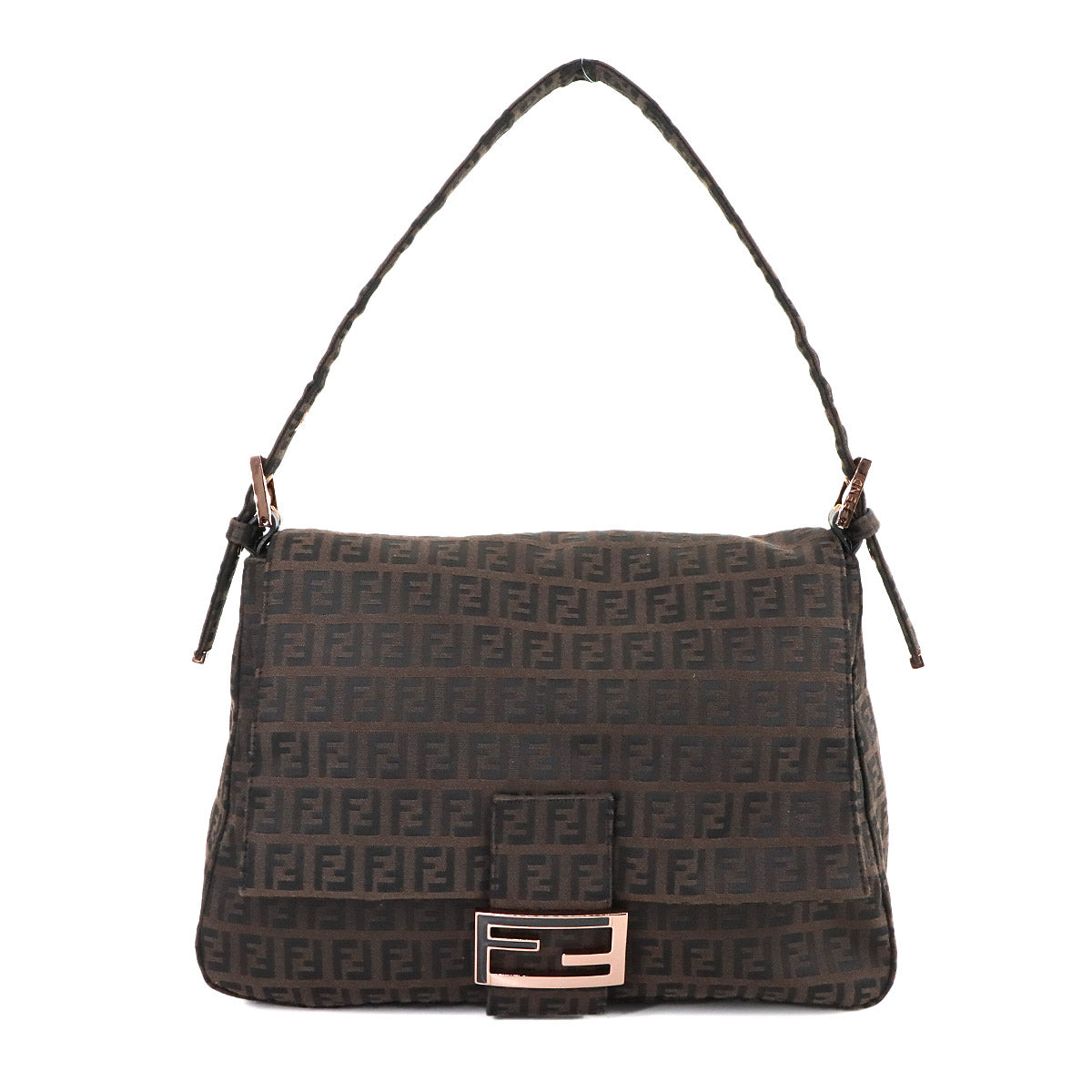 Zucchino Mamma Baguette Shoulder Bag Canvas Brown Black 8BR001