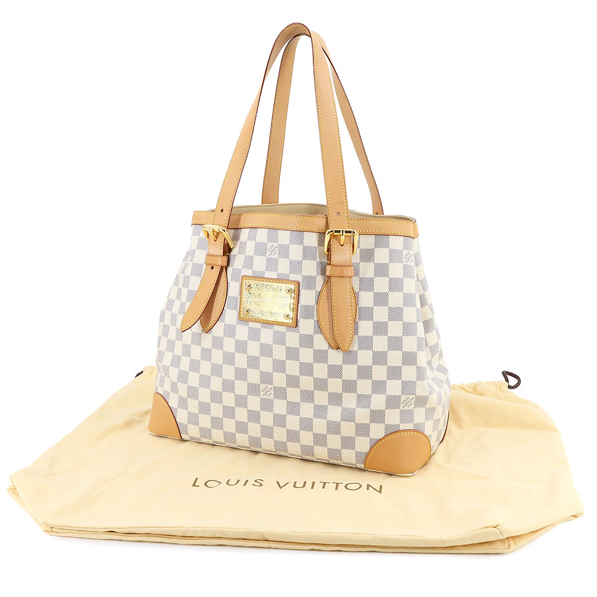 Damier Azur Hampstead MM Tote Bag White N51206 Purse 90280745