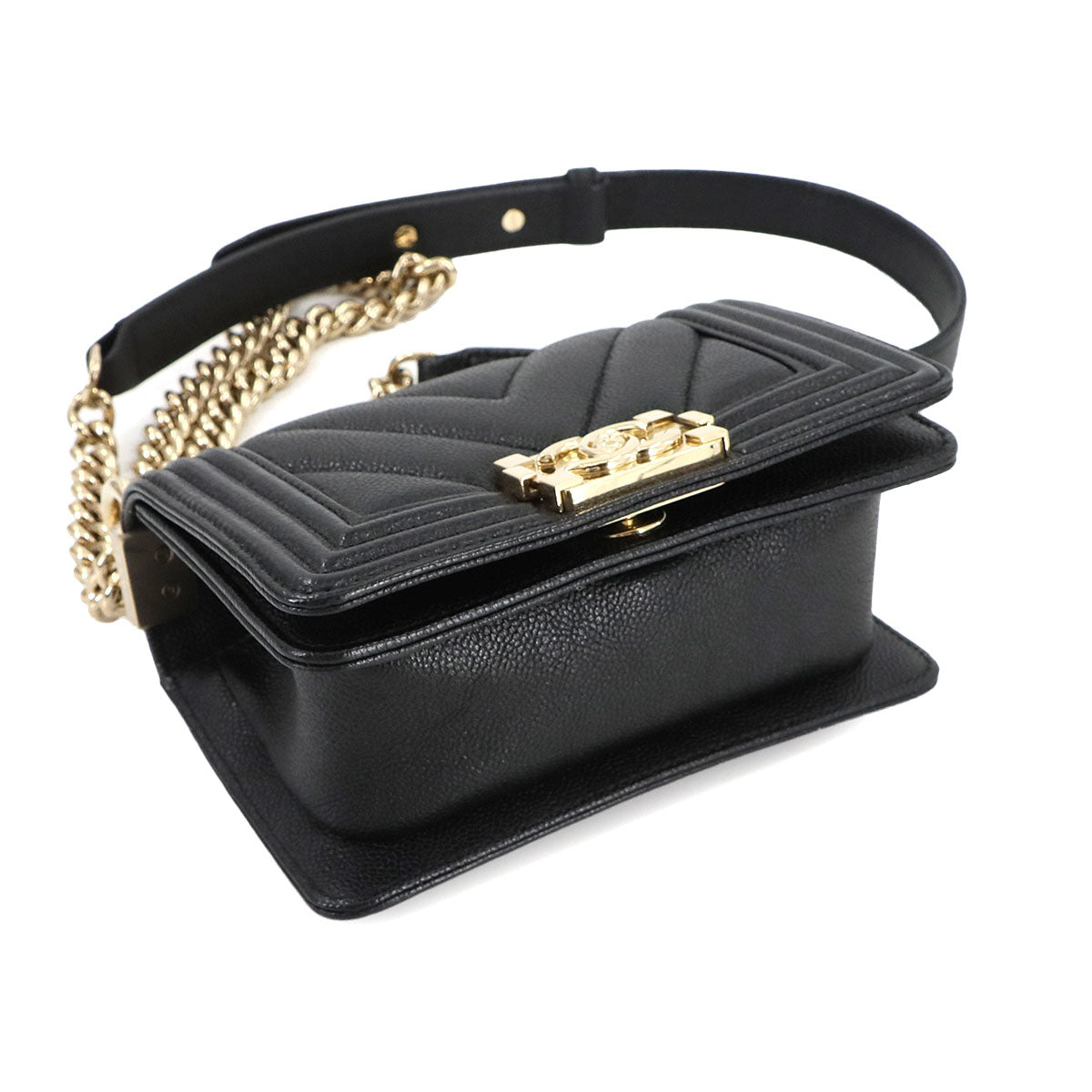 BOY CHANEL Mini Chain Shoulder Bag Leather A67364