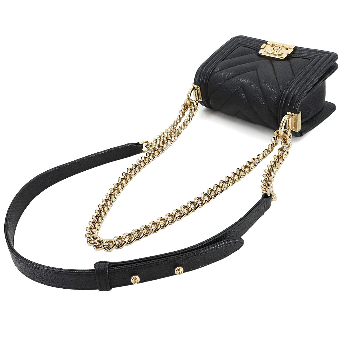 BOY CHANEL Mini Chain Shoulder Bag Leather A67364