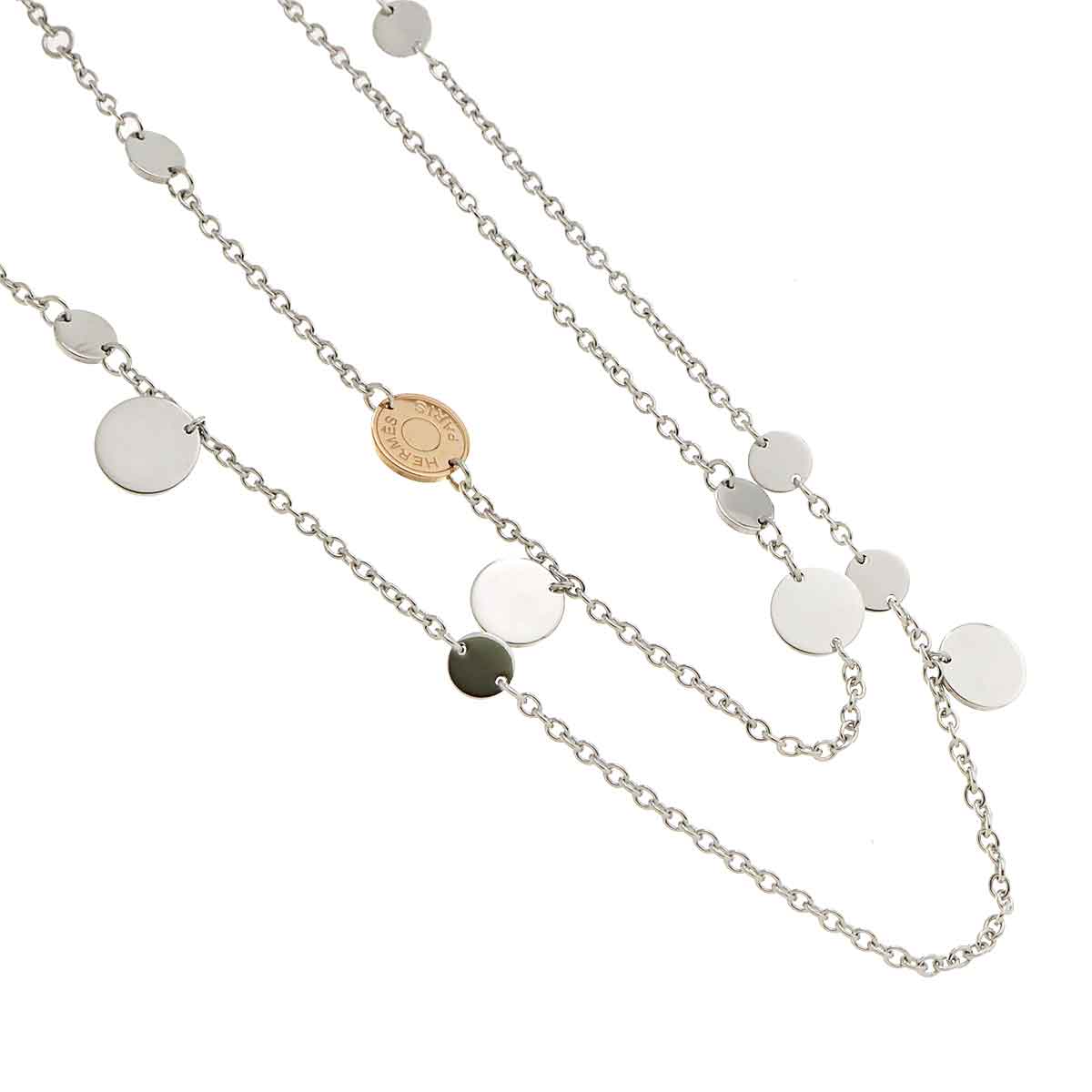 Sellier Long Necklace SV Silver 925 18K PG 750