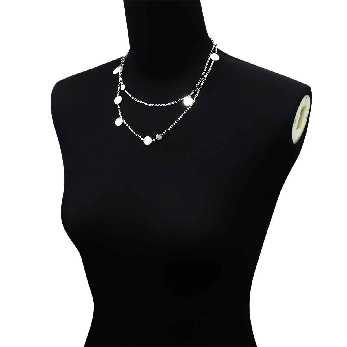 Sellier Long Necklace SV Silver 925 18K PG 750