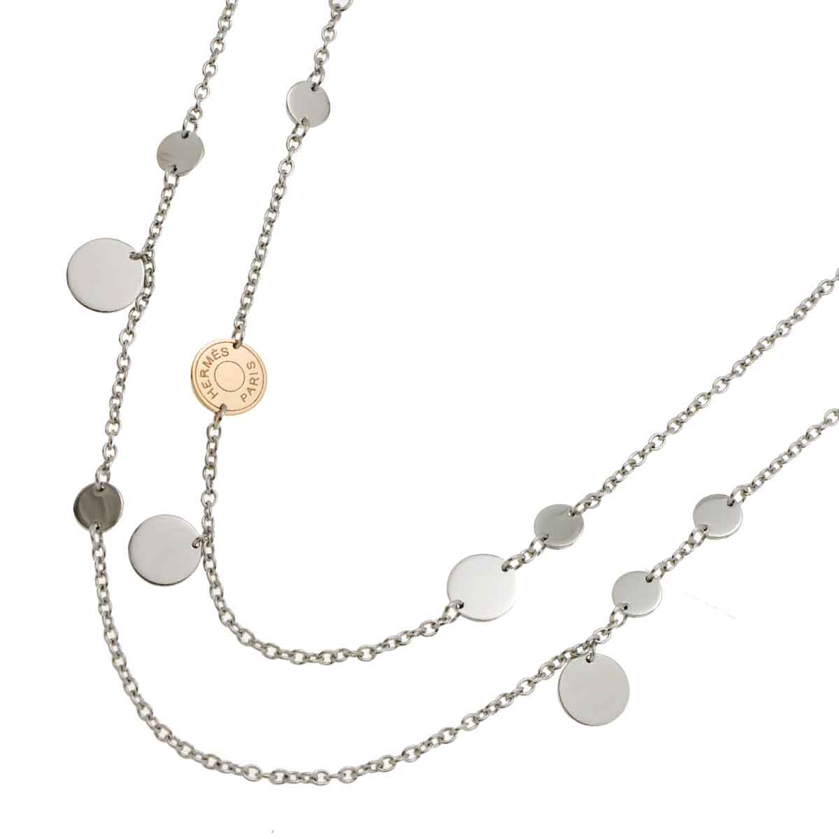 Sellier Long Necklace SV Silver 925 18K PG 750