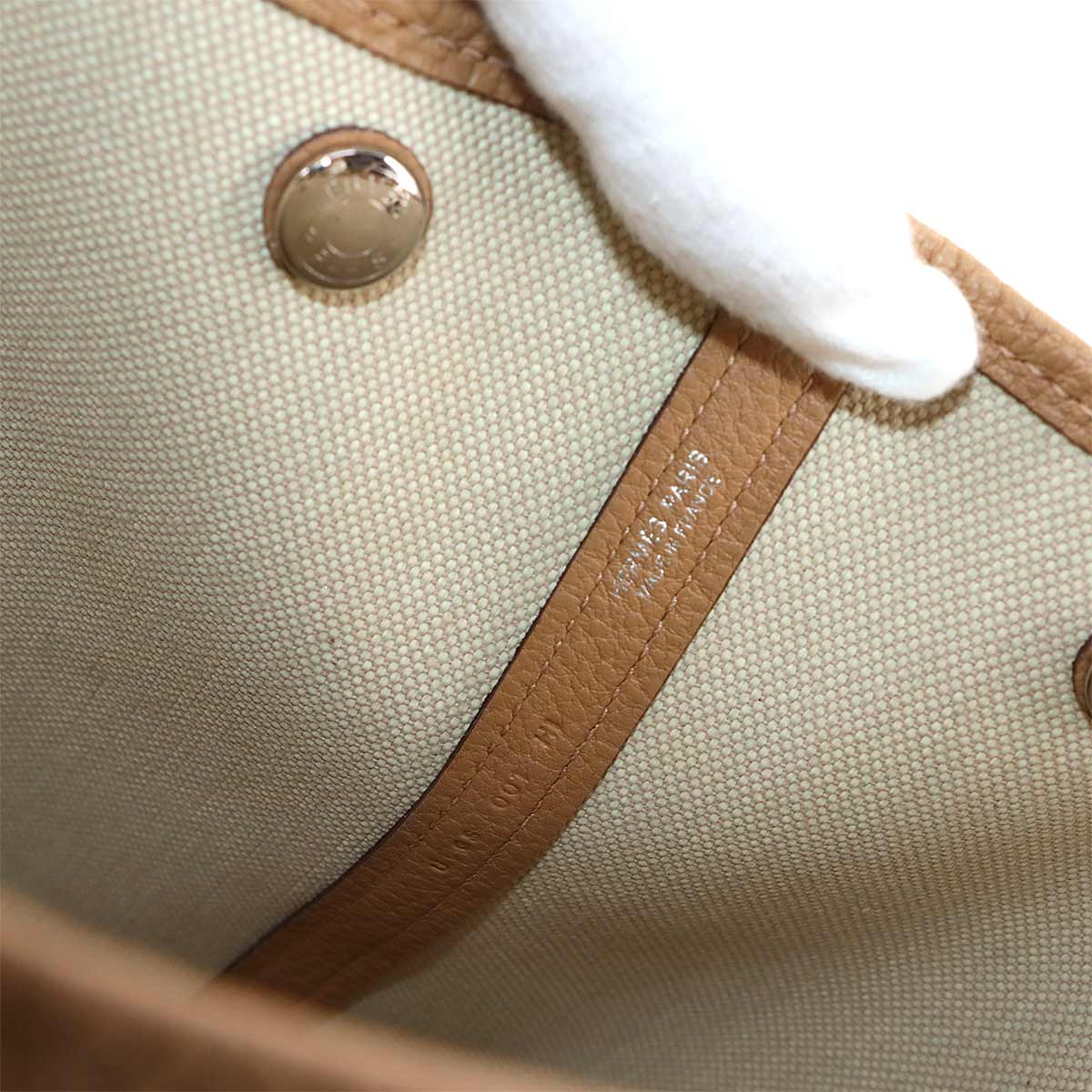 Garden File PM Tote Shoulder Bag Toile Militaire Negonda Biscuit 90280814