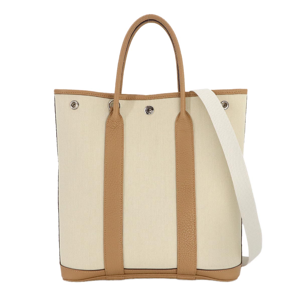 Garden File PM Tote Shoulder Bag Toile Militaire Negonda Biscuit 90280814