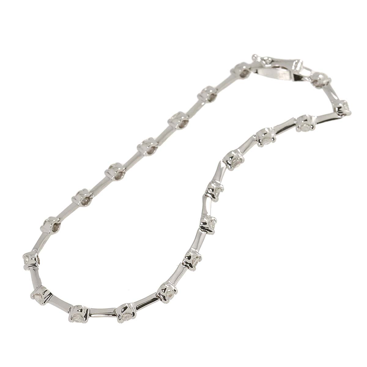 Diamond 1.00ct Bracelet 18K K18 WG White Gold 750