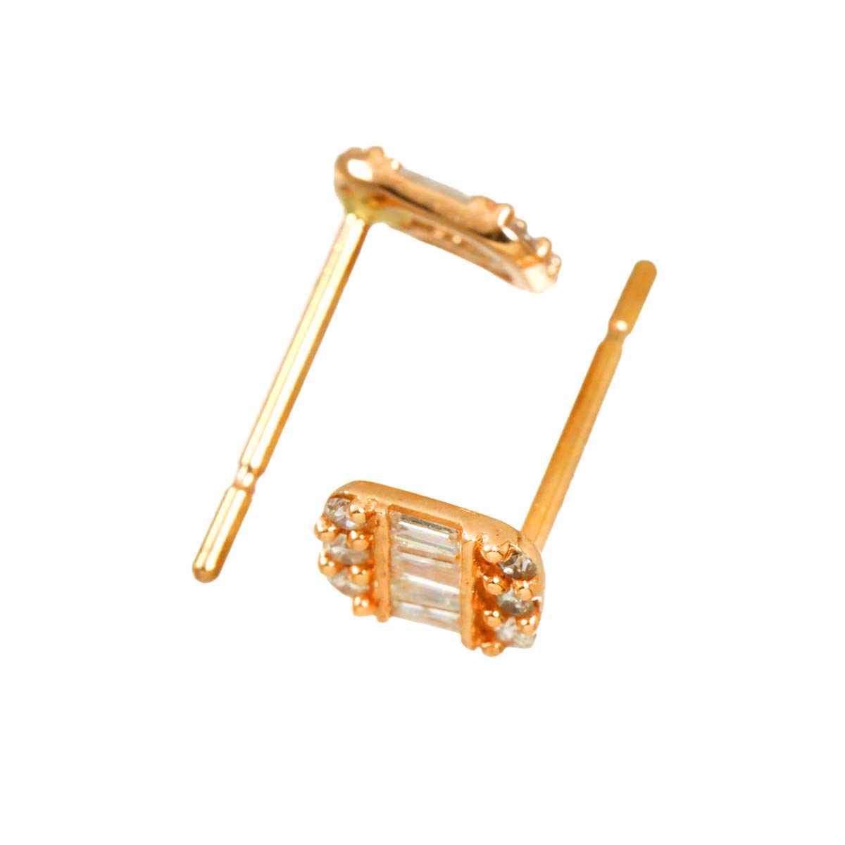 Diamond 0.10ct/0.10ct Earrings Pierced 18K PG Pink Gold 750