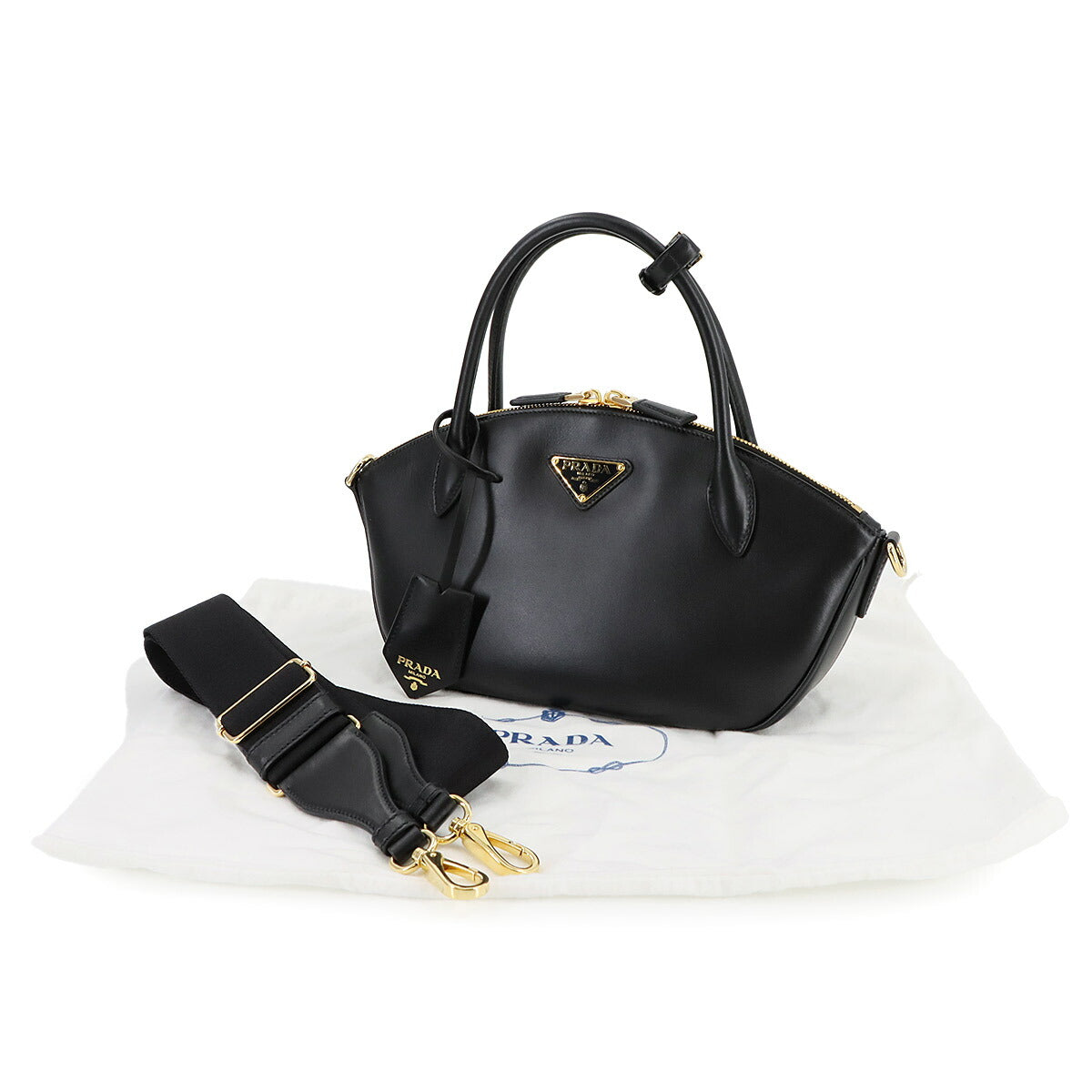 2way Hand Shoulder Bag Leather Nero 1BA427 Black Purse