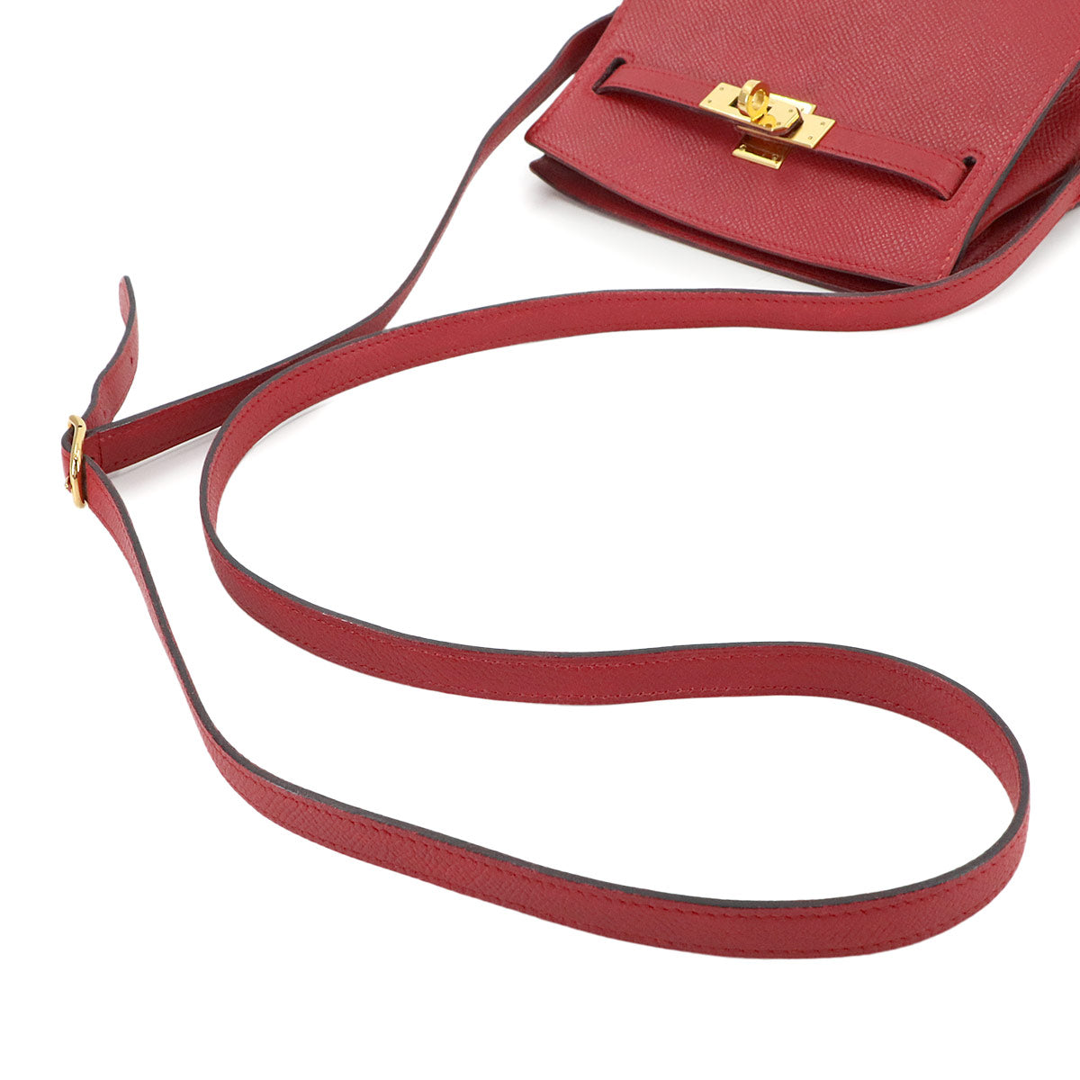 Kelly Sport PM Shoulder Bag Couchevel Epsom Rouge Vif Purse