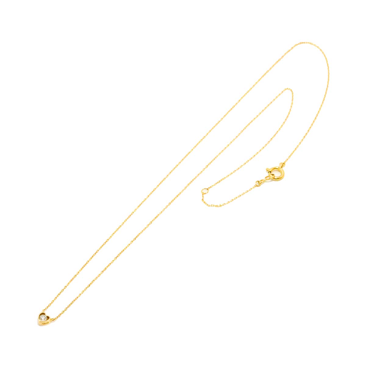 Heart Diamond Necklace 18K Yellow Gold 750