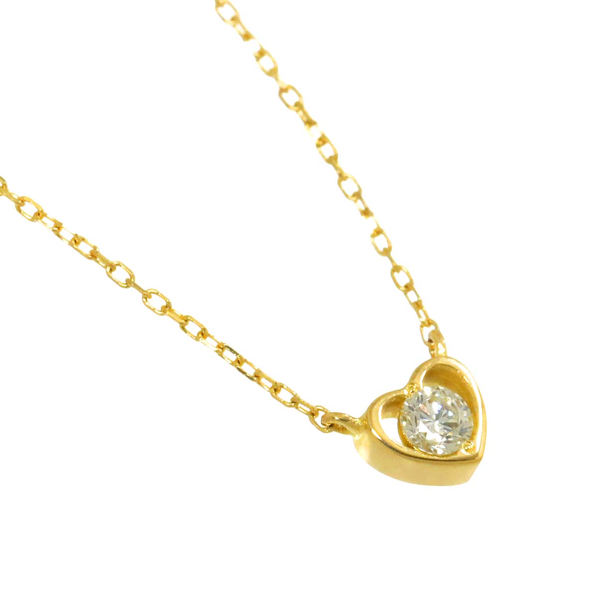 Heart Diamond Necklace 18K Yellow Gold 750
